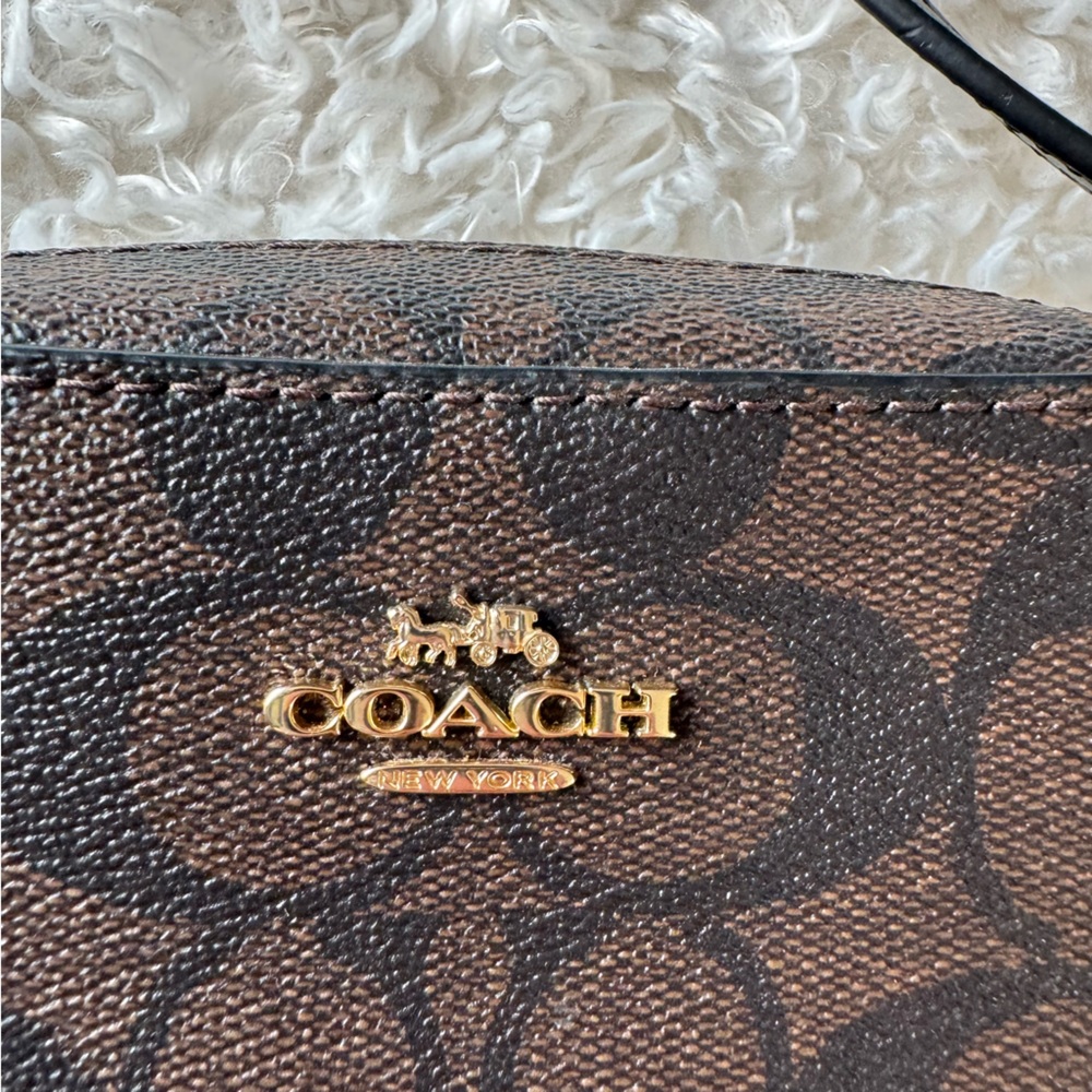 COACH Outlet Jamie Camera Bag In Signature Canvas Brown/Black Missing Hang Tag - Picture 15 of 16